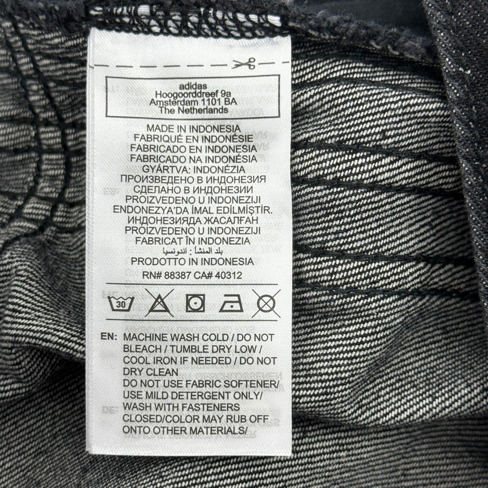Adidas Y2K Pants Women Size 26/30‎ Black Originals Adicolor Denim Adilenium New - Picture 9 of 15